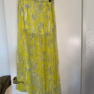 Lovers + Friends Yellow and Gray Abstract Print Maxi Skirt
